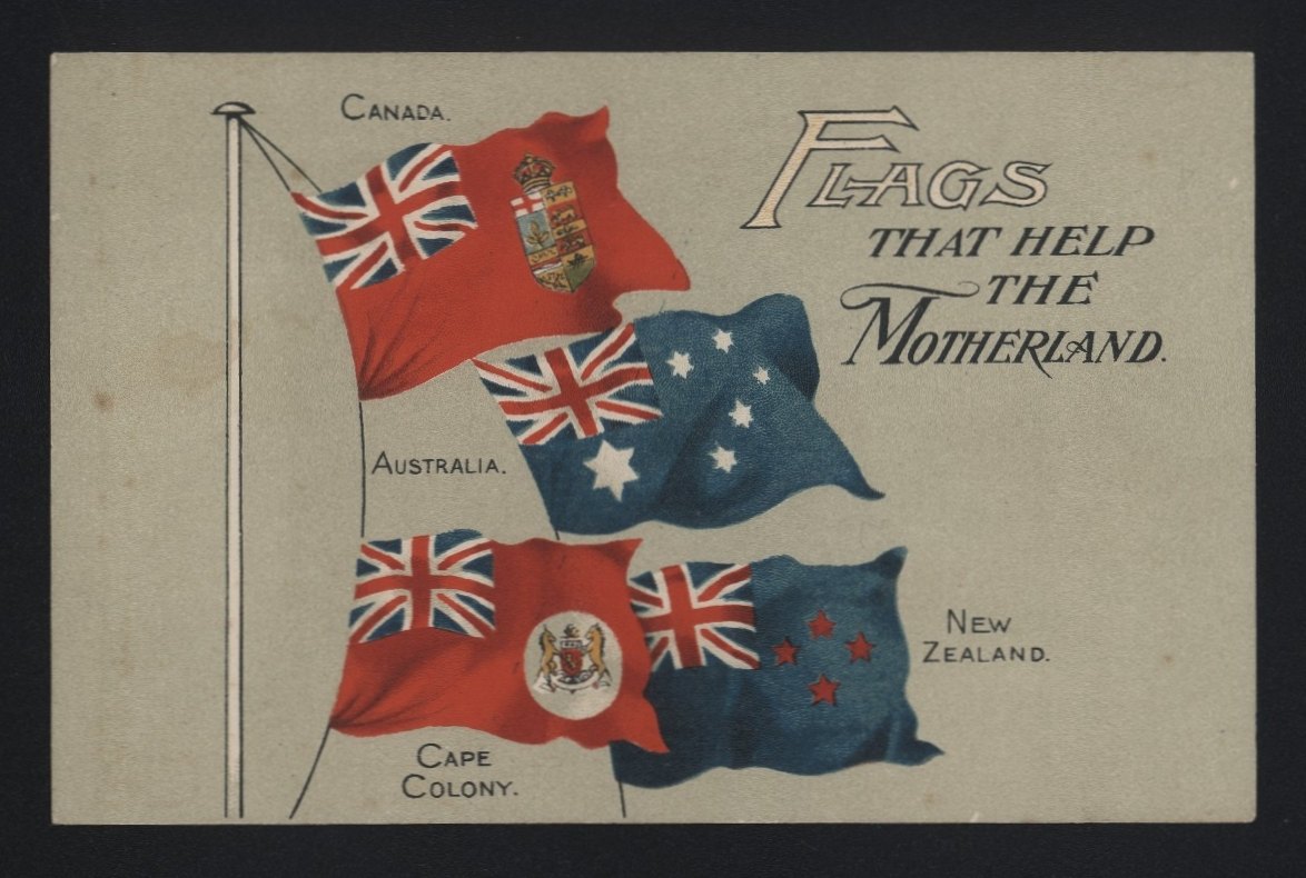 Postcard - 'Flags That Help The Motherland', Flags of the Empire, The 'Classic' All British Series, circa 1900